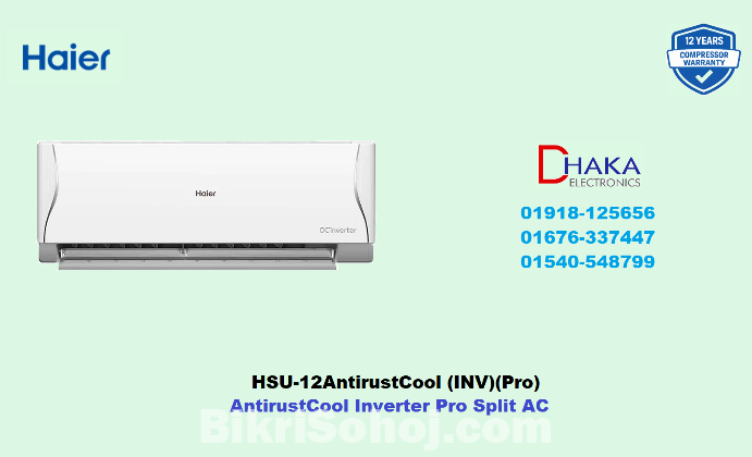 Haier 1 Ton DC Inverter Pro Split AC HSU-12AntirustCool